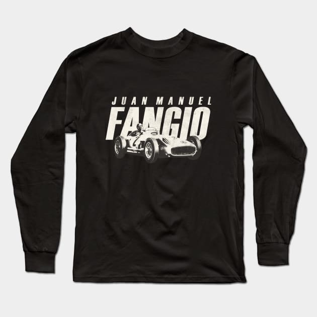 Juan Manuel Fangio by © Buck Tee Original Design Long Sleeve T-Shirt by Buck Tee